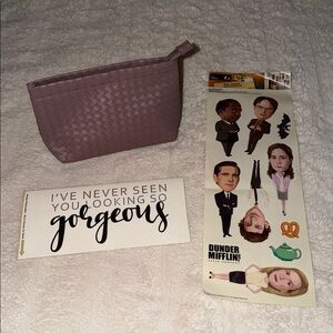 Makeup Bag & The Office Stickers Set